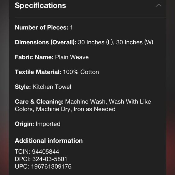 Hearth & Hand Embroidered Tree Design with Red stitched edging Kitchen Towel - Picture 6 of 8